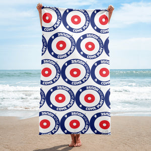 30" x 60" Come Play Beach/Bath Towel.  Start your curling conversation!